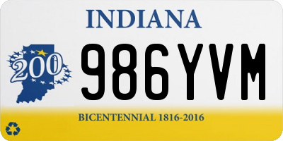 IN license plate 986YVM