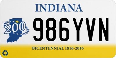 IN license plate 986YVN