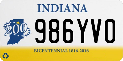 IN license plate 986YVO