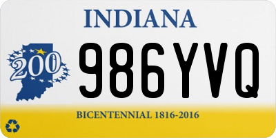 IN license plate 986YVQ