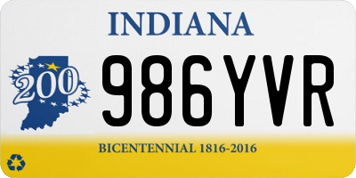 IN license plate 986YVR