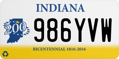 IN license plate 986YVW