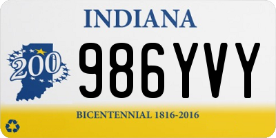 IN license plate 986YVY