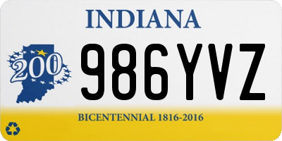 IN license plate 986YVZ