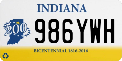 IN license plate 986YWH