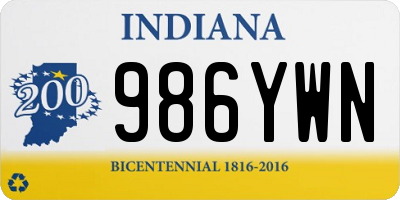 IN license plate 986YWN