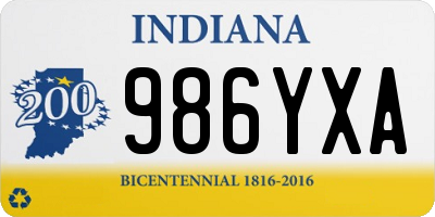 IN license plate 986YXA