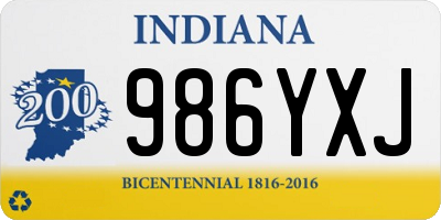 IN license plate 986YXJ
