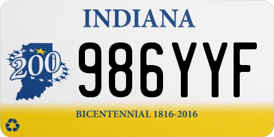 IN license plate 986YYF