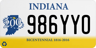 IN license plate 986YYO