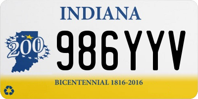 IN license plate 986YYV