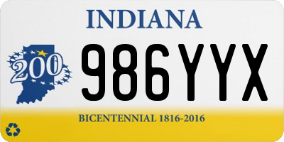 IN license plate 986YYX