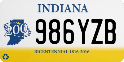 IN license plate 986YZB