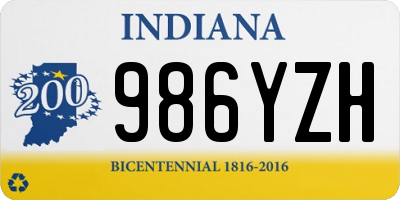 IN license plate 986YZH