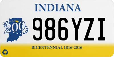 IN license plate 986YZI