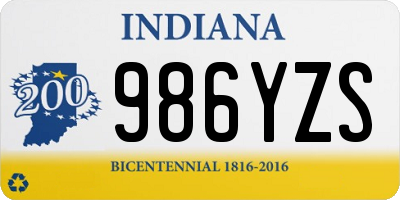 IN license plate 986YZS