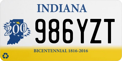 IN license plate 986YZT