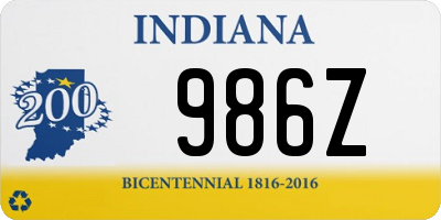 IN license plate 986Z