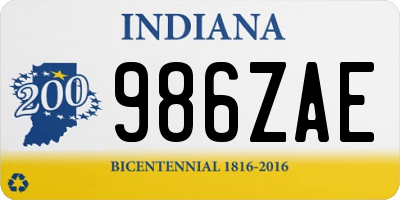 IN license plate 986ZAE