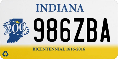 IN license plate 986ZBA