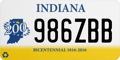 IN license plate 986ZBB