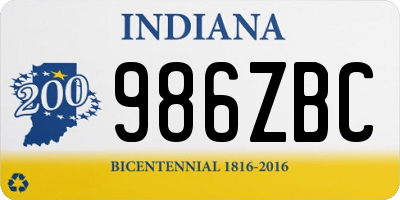 IN license plate 986ZBC