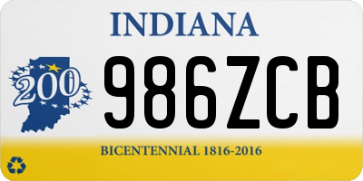 IN license plate 986ZCB