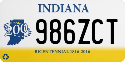 IN license plate 986ZCT