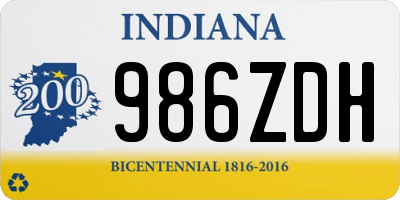 IN license plate 986ZDH