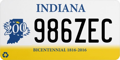 IN license plate 986ZEC