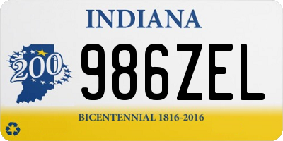 IN license plate 986ZEL