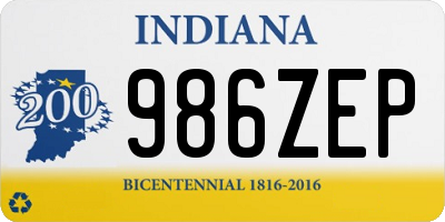 IN license plate 986ZEP