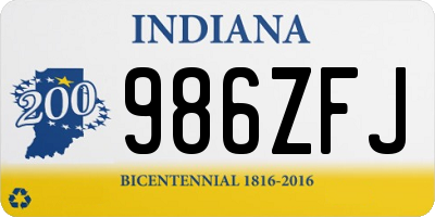 IN license plate 986ZFJ