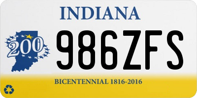 IN license plate 986ZFS