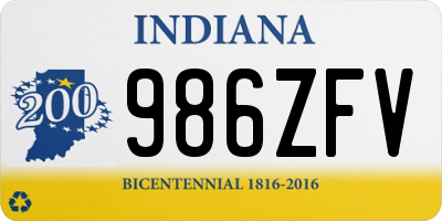 IN license plate 986ZFV