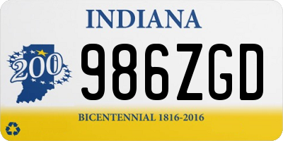 IN license plate 986ZGD