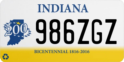 IN license plate 986ZGZ