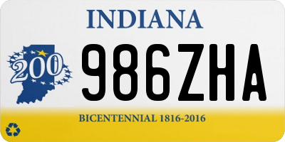 IN license plate 986ZHA