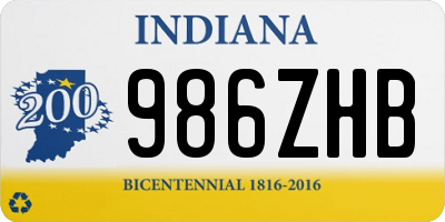 IN license plate 986ZHB