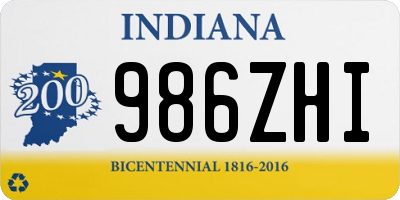 IN license plate 986ZHI