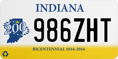 IN license plate 986ZHT