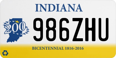 IN license plate 986ZHU