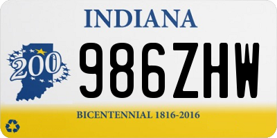 IN license plate 986ZHW