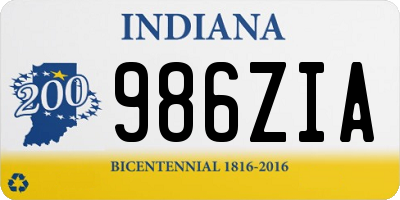 IN license plate 986ZIA