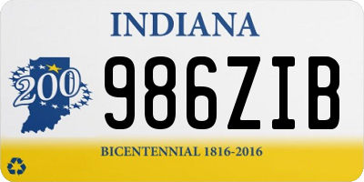 IN license plate 986ZIB