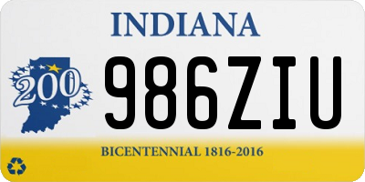 IN license plate 986ZIU