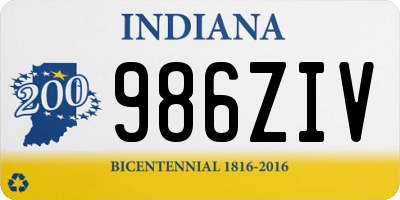 IN license plate 986ZIV