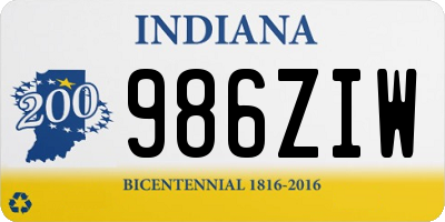 IN license plate 986ZIW