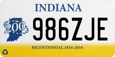 IN license plate 986ZJE