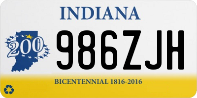 IN license plate 986ZJH